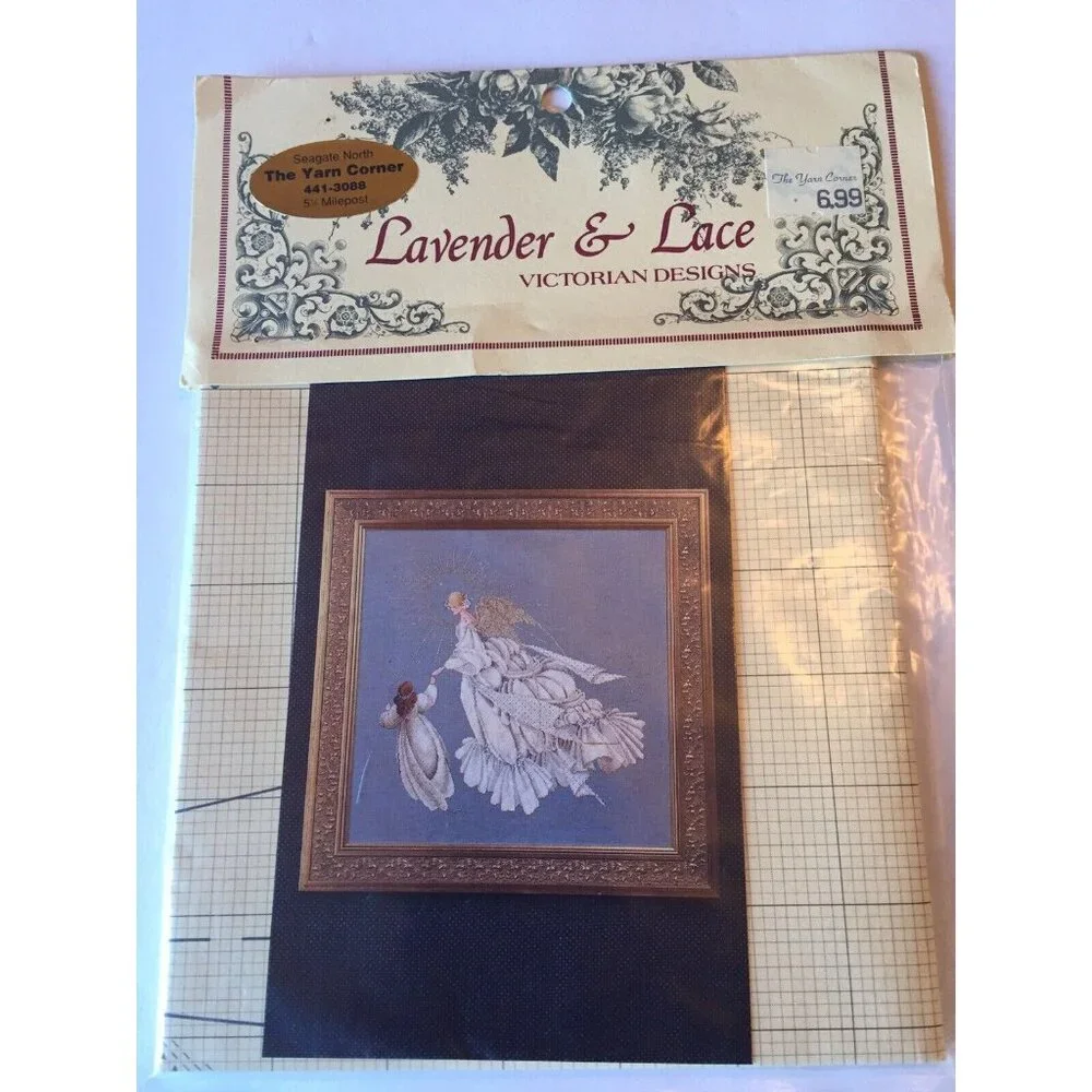 Lavender & Lace Angel Of Mercy Cross Stitch Pattern NOS L&L 28 16 1/4x16 1/8
